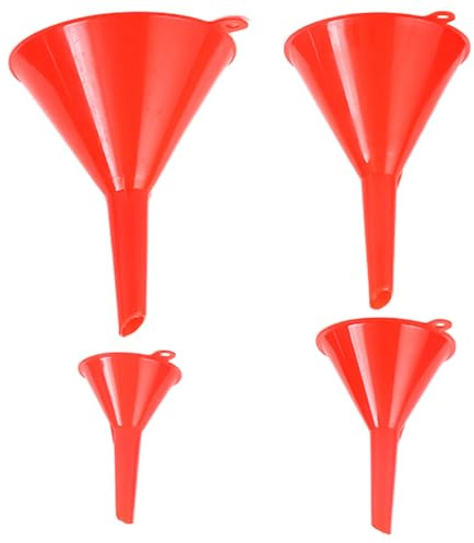 Plastik-Trichter-Set-4-teilige, glatte Kraftstofftrichter, langer Mundtrichter | PP -Trichter für Küchenlaborgarage, Kochen, Autoflüssigkeiten Ölkraftstoff