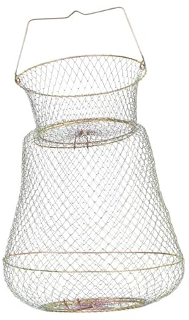 SUPVOX Cestino Per Granchi Da Esterno in Ferro 33x54 Cm Gabbia Da Pesca Pieghevole Porta a Molla Per Pesca Portatile Accessorio Per Pescatori Amanti Del Pescato