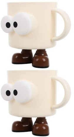 ERINGOGO 2piezas Vaso de Enjuague Bucal Plástico con Asa Gran Capacidad Diseño de Dibujos Animados para Baño Infantil Taza para Cepillos de Dientes