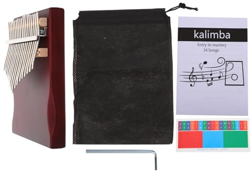 Abaodam Kalimba Daumenklavier 17 Ton Holz Daumenklavier für Anfänger Tragbares Musikinstrument mit Stimmhammer und Tasche