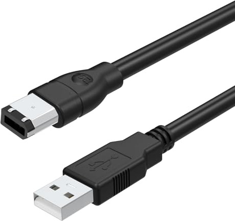 Asobilor Firewire 6-Pin to USB 2.0 Cable – IEEE 1394 1394a to USB-A Converter Cord for Printer, Scanner, Hard Drive (Not for Sound Cards)