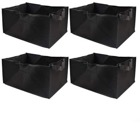 WIIYENA 4pcs Thickened Non-Woven Felt Planting Bags Rectangular Grow Containers for Reinforced Handles for Home Balcony Vegetable Garden(40 * 30 * 20)
