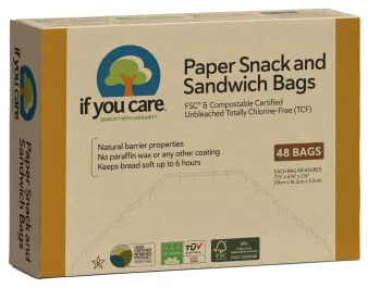IF YOU CARE 100% Unbleached Paper Sandwich AND Snack Bags, 48 Count (Pack of 6)