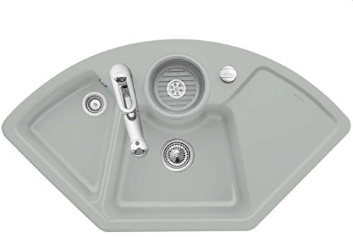 Villeroy & Boch Solo Eck Fossil - 6708 02 KD Keramikspüle Exzenterbetätigung