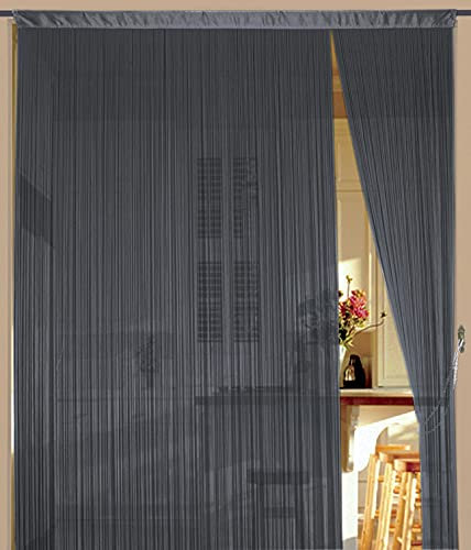 Kaikoon Fadenvorhang Vorhang Fadenstore Fadengardine 150 cm x 500 cm grau