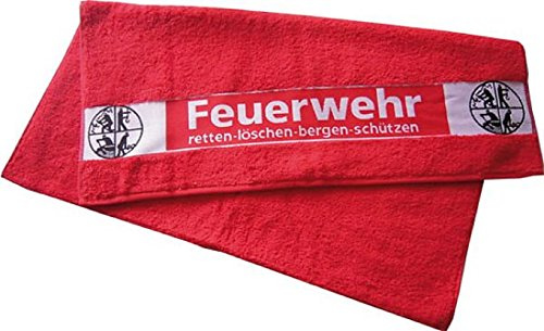 AWEHIRU Versandhaus des Deutschen Feuerwehrverbandes GmbH Feuerwehr Duschtuch 140x70cm mit Feuerwehr und Signet Retten Löschen Bergen Schützen Badetuch Duschhandtuch 100% Baumwolle