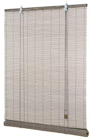 Ventanara® Rollo Bambus Bambusrollo inkl Montagematerial (grau, 80 x 160 cm)