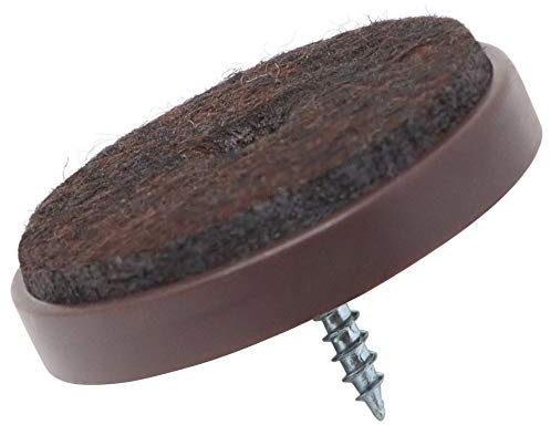 Adsamm® / 4 x feltrini con vite / marrone / Ø 40 mm / tondi / scivoli in plastica con vite e base in feltro / piedini protettivi per mobili Adsamm® Quality