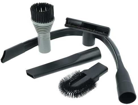 vhbw 5-tlg. Düsen-Set kompatibel mit Kärcher T 12/1 | T12/1 eco!effiency, T 12/1 Adv Staubsauger - 32 mm Schwarz Grau