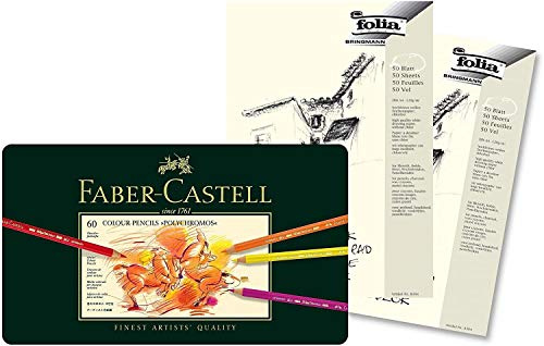 Faber-Castell - Farbstifte Polychromos, 60er Metalletui + Skizzenblöcke A3