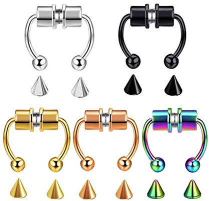 Edelstahl Magnet Fake Septum Nasenring Hoop Hufeisen Ringe Fake Nasenringe Non Piercing Clip On Nase Hoop Ringe