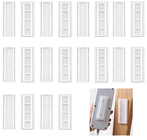 10 Stück Selbstklebender Stanzfreier Sockelhalter, Wandhalterung Steckdose Fixierer Steckdosenleisten Halterung Multifunktionale Power Board Halter Steckdosenhalter für WiFi Router, Steckdose