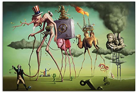 HOPNRU Salvador Dali Kunstgemälde Erinnerung Ewiger Surrealismus Wandkunst Bild Druck Leinwand Poster Modernes Zuhause Wohnzimmer Dekor Wandbild (40x60cm-Ohne Rahmen)