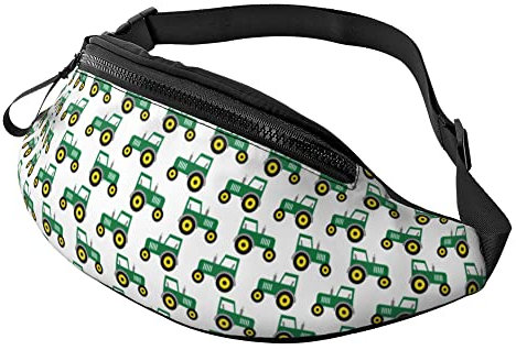 Gurttasche Grüner Gelber Traktor Unisex Damen Bauchtasche Stylisch,Mit Reißverschluss Schultertaschen Für Fahrrad Herren Aktivitäten 14X35Cm
