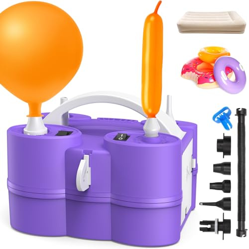 Keaibuding Balloon Pump Electric 3-in-1 Portable Air Pump for Inflatables and Balloons, Fast Inflation for 260q Foil Mylar Latex Double-Stuffed Balloons, Inflator Deflator for Pool Floats Air Bed