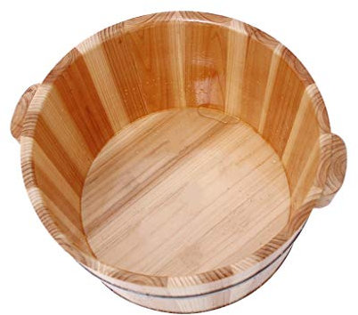 SilteD Sauna-Eimer, Badewannen-Eimer aus reinem Holz, handgefertigt, Sauna-Zubehör für Fußbadewannen, Fußentspannungs-Badefass (Farbe: A) Present