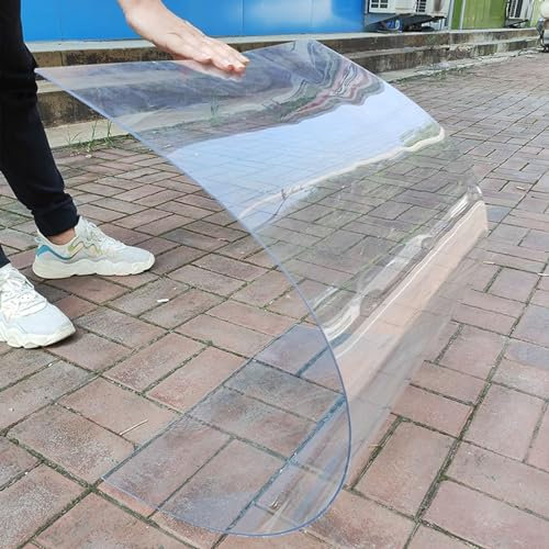 Polycarbonat Platten UV-beständig Klar Gewächshaus Platten Stegplatten Dachplatte,Beidseitig Foliert,Vordach für Außenbereich,Balkon Haustür Überdachung,Regenfest,Anpassbar (1.5 * 5m)