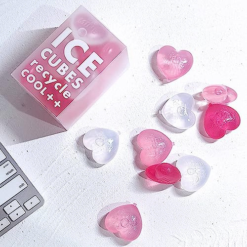 15 Pack Reusable Ice Cube, Heart Shaped Silicone Ice Cubes for Making Cold Appealing Drinks, Lunch Bags, Coolers