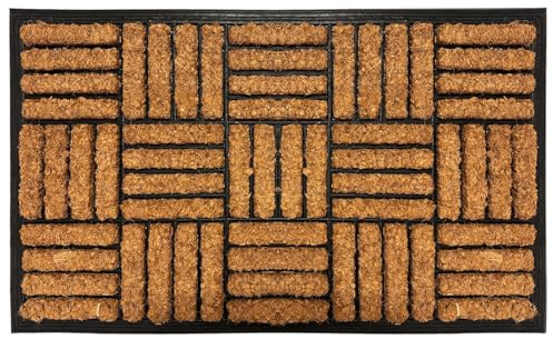 ED LINEN Coco Coir Door Mat Non Slip Floor Mat Heavy Duty Indoor Outdoor Mat Machine Washable Doormats Shoe Scrapper Removes Grass & Dirt for Front Door, Patio & Entrance (PACK OF 1)