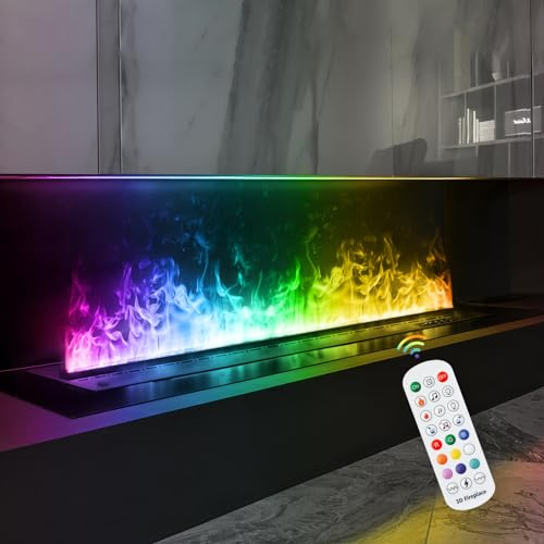 Chimenea de Vapor, Fuego eléctrico Inteligente de Control Remoto, Chimenea eléctrica, 200cm[Sin Calor]