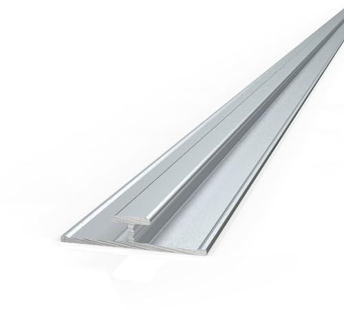 AUPROTEC Aluminium Profil Übergangsprofil Silber eloxiert 100cm Alu Rückwand Verbindungsprofil für 3mm Duschrückwände Wandverkleidung Profilleisten für Küchenrückwand
