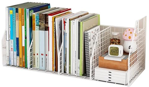 Bücherregal für den Schreibtisch, Aufbewahrungsregal mit Trennwand aus Metallgitter, Bücherregal für Studenten, kreatives Aufbewahrungsregal, einfache Zeitschriftenregale, goldenes Bücherregal