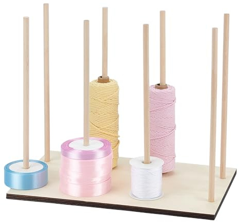 UNICRAFTALE 1 Set Holz Bandständer Band Organizer Spulenhalter Klebeband Organizer Drahtspulenständer Halter Zum Nähen Basteln Netzkranz Häkelrolle Floristenkunst Verpacken von Geschenken