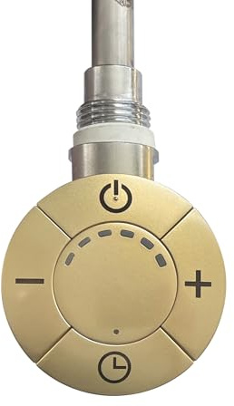 600w Brass/Gold Thermostatic Electric Element Round Electric Towel Rail Radiator Heater