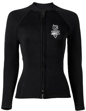 Miutii Damvåtdräkt jacka 3 mm neoprendräkt topp dykjacka långärmad rashguard för dykning surfing snorkling simning svart L