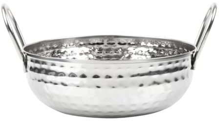 Olympia Table Presentation Hammered Kadai Dish Stainless Steel, 200 mm