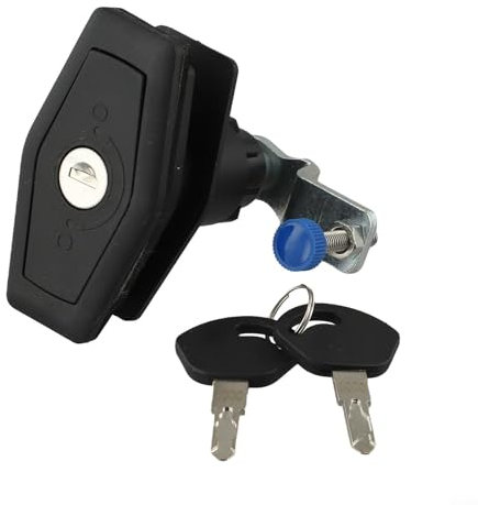 Jotekonoby Schrank-Druckschloss-Set mit 2 Schlüsseln für Wohnwagen, Wohnmobil, Fach, Tür, Ersatz, schwarze Zinklegierung, Nylonmaterial, Sicherheitsschloss