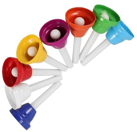 Milisten 8Stücke Teiliges Handglocken Set für Musikspielzeug mit Noten für Musikalische Früherziehung und Kreative Ausdrucksformen Hause