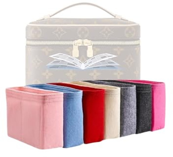 Xoppia Bag Organizer Kompatibel mit LV Nice Mini Kulturbeutel Filzeinsatz Liner für Frauen Handtasche (Stil A, Beige)