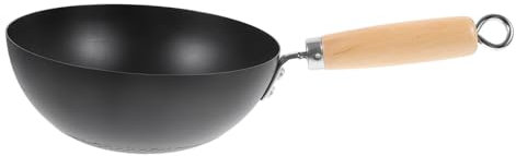 Ipetboom Wok Piccolo in Ferro Battuto Nero, Superficie Liscia, Antiaderente