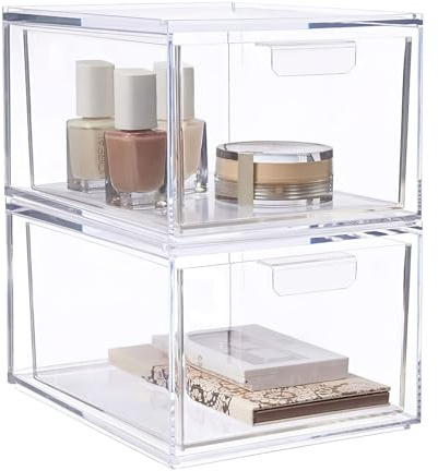 KQDRAVINE 2 scatole per cassetti da bagno, organizer per cosmetici, cassetti, armadietti da bagno, organizer per cosmetici