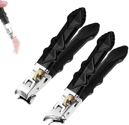 2 Stück Solymody Orthoclip,Nagelknipser Fußnägel,Solymody Nagelexpert, Dotmalls Nagelknipser für Senioren,mit Breiter Backenöffnung und Spritzschutz,Schräger Knipser,Nagelknipser für Senioren (#AB)