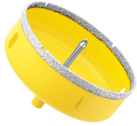 Aohhy 105mm Diamant Lochsäge mit Zentrierbohrer,Diamant Bohrkron Fliesenbohrer für Glas, Fliese, keramisches, Marmor, Kalkstein, Quarzit