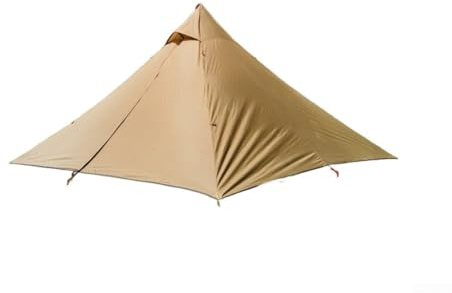 Leichtes Outdoor-Tunnelzelt für zwei Personen mit Doppeltüren, reißfestes 210T Außenzelt und Rahmen aus Aluminiumlegierung für Camping und Trekking (Außenzelt braun)