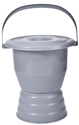 perfeclan Spittoon Urinal with Lid Potty Pot Practical Household Night Urinal Chamber Pot for Bedroom Indoor, Gray