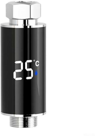 CNANRNANC Termómetro de ducha LED con pantalla digital con lectura de temperatura en tiempo real, termostato de baño hidroeléctrico para el hogar, baño, cocina
