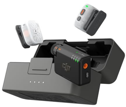 DJI Mic Mini 2S (2 TX+1 RX+Estuche de Carga), cancelación de Ruido con IA | Micrófono Bluetooth, almacenamiento interno 28 h, grabación interna flotante de 32 bits, ligero y compacto, batería de 40 h