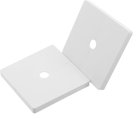 Veemoon 2 Stück Quadratische Steckdosenabdeckplatte 12mm Weiße Kunststoff Wandlochflanschabdeckung Abnehmbare Dekorative Blindabdeckung für Sanitärinstallationen und Elektrische