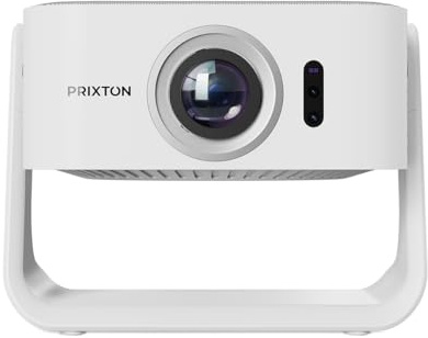 PRIXTON Bärbar Projektor WiFi Renoir, 7 000 Lumen, 280 ANSI Lumen, Inbyggda Högtalare (2 x 5 W), Full HD 1080p LED‑upplösning, Fjärrkontroll, 40” till 120”, Anslutning HDMI/USB/AC IN