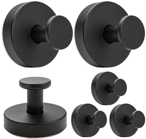 Fulushouxi 6 Pz Ganci a Ventosa Super Resistenti, Nero