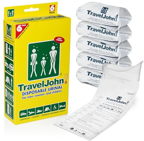 TravelJohn Unisex Disposable Urinal Pack of 6