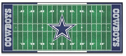FANMATS NFL Dallas Cowboys Nylon Face Football Field Runner , 30x72