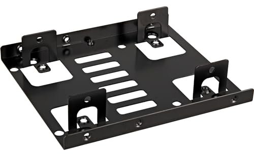 DELOCK Cadre de Montage 8,89 cm 101,6 mm 146 mm > 2 x 6,35 cm, Disque Dur 70 mm 100 mm Noir, 3,5 > 2 x 2,5.