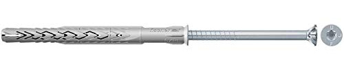 Fischer Langschaftdübel SXRL 10x230 T, hochwertiger Dübel mit passender Senkkopfschraube (50 Stk.), Nylondübel für optimalen Halt & leichte Montage in Beton, Ziegel und Porenbeton Grau