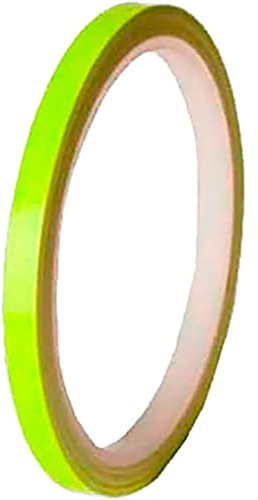 Puig 2568G Tiras en Arco Adhesivas en PVC de Alta Resistencia con diseño Ancho y Acabado Duradero para personalización de Llantas, Amarillo