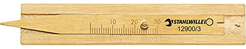 STAHLWILLE 12900/3 Reifenprofil-Messschieber/Tiefenmesser | Messbereich 0-30 mm | stabile Ausführung aus Messing | Auto, Motorrad, LKW